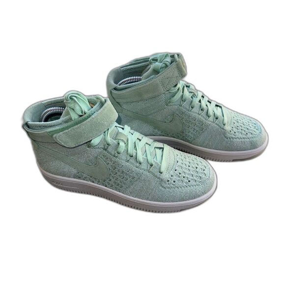Nike Air Force 1 Ultra Flyknit Mid Enamel Green Women’s 7.5 Lightweight Sneakers - Picture 2 of 14